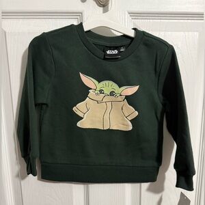 Star Wars Toddler Dark Green Hoodie with Baby Yoda